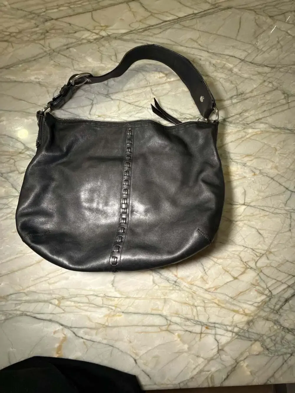 COACH SOHO F13108 Vintage Black Soft Leather Bag Large Hobo Shoulder Handbag